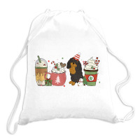 Cavalier Coffee Latte Winter Christmas Cavie Dog Mom Holiday Tank Top Drawstring Bags | Artistshot