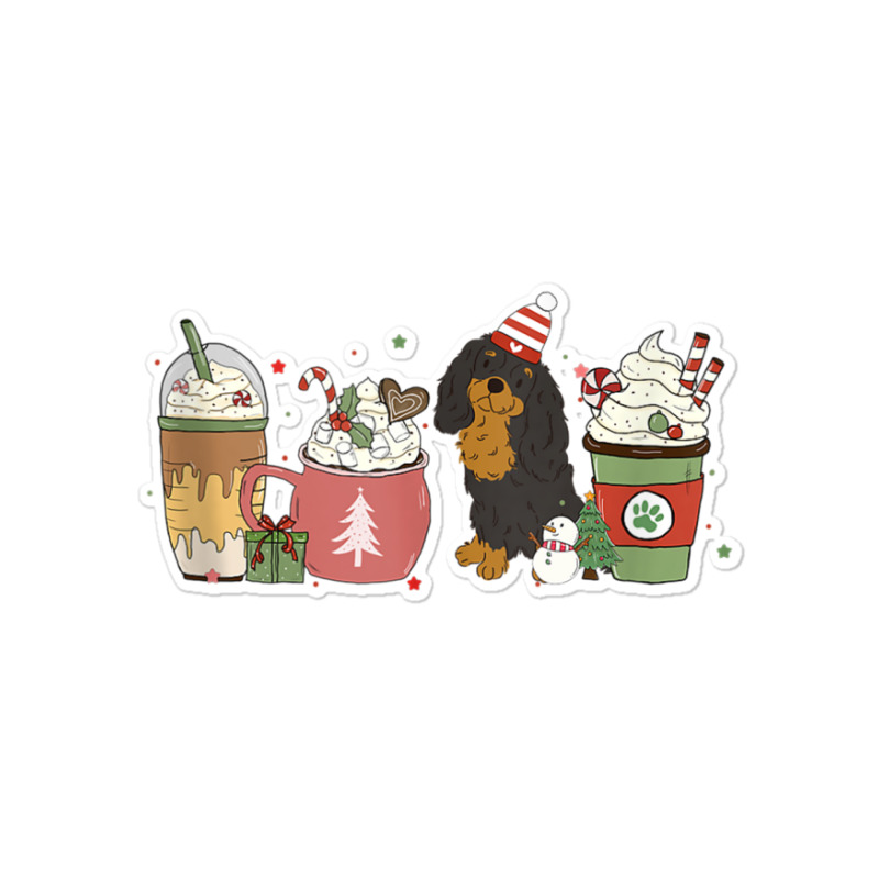 Cavalier Coffee Latte Winter Christmas Cavie Dog Mom Holiday Tank Top Sticker | Artistshot