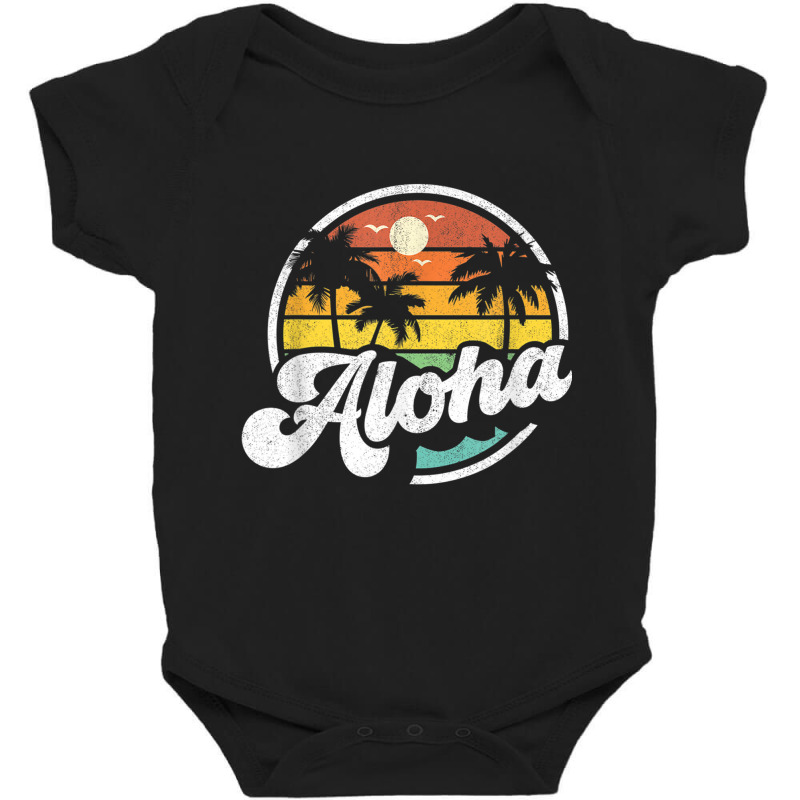 Aloha Hawaii Hawaiian Island Vacation Palm Trees Beach Gift T Shirt Baby Bodysuit by cm-arts | Artistshot