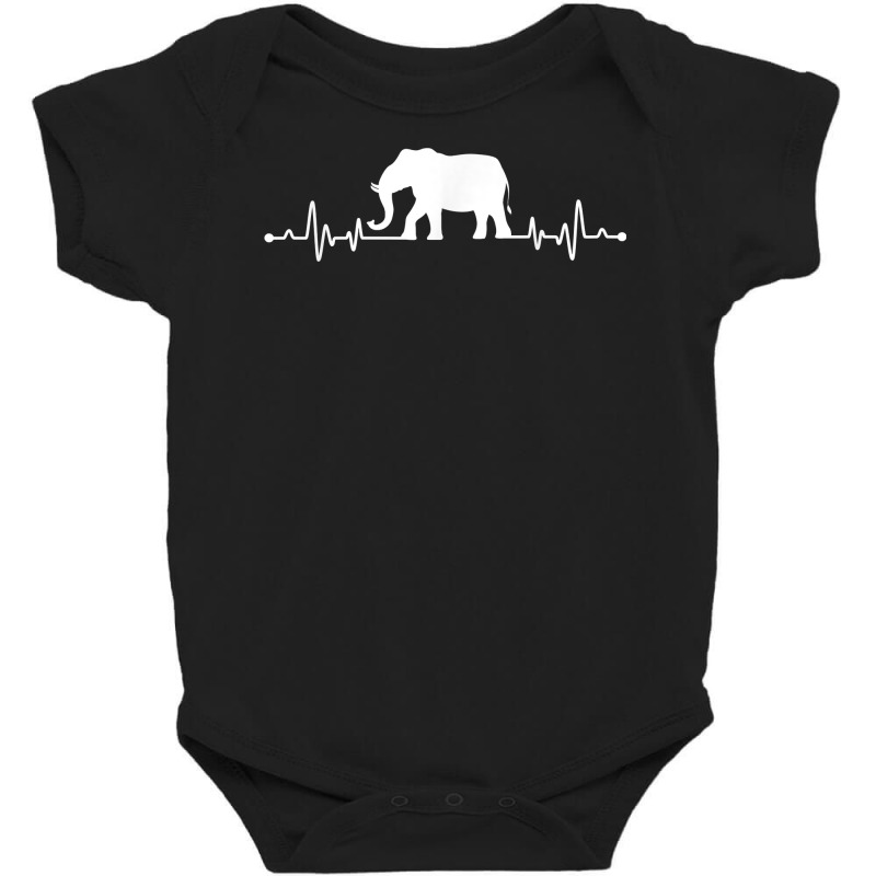 Elephant Hearbeat   Zookeeper Zoologist Animal Whisperer T Shirt Baby Bodysuit by cm-arts | Artistshot