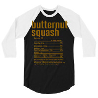 Thanksgiving Christmas Butternut Squash Nutritional Facts T Shirt 3/4 Sleeve Shirt | Artistshot