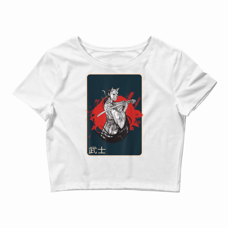 Ancient Japanese Female Samurai   Japanese Female Warrior T Shirt Crop Top by cm-arts | Artistshot