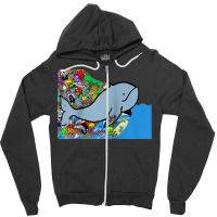 Blue Whale, Marine Sea Animal, Ocean Life, Surf, Art Work Raglan Baseb Zipper Hoodie | Artistshot