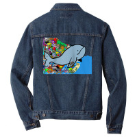 Blue Whale, Marine Sea Animal, Ocean Life, Surf, Art Work Raglan Baseb Men Denim Jacket | Artistshot