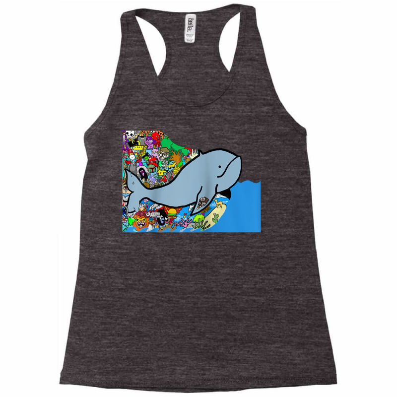 Blue Whale, Marine Sea Animal, Ocean Life, Surf, Art Work Raglan Baseb Racerback Tank by cm-arts | Artistshot