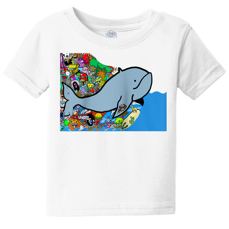 Blue Whale, Marine Sea Animal, Ocean Life, Surf, Art Work Raglan Baseb Baby Tee | Artistshot