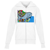 Blue Whale, Marine Sea Animal, Ocean Life, Surf, Art Work Raglan Baseb Youth Zipper Hoodie | Artistshot