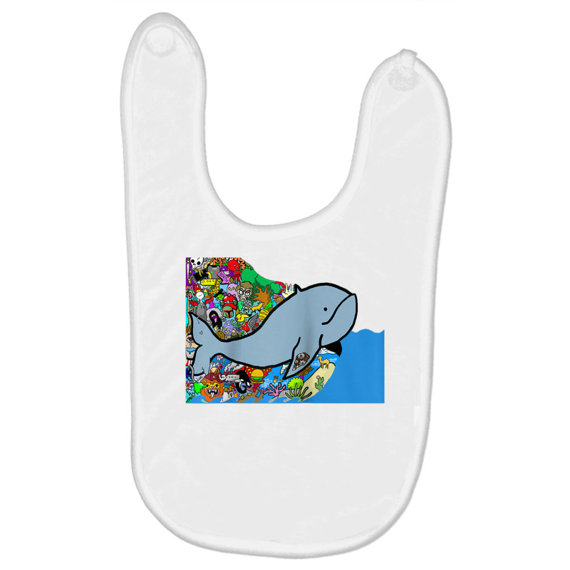 Blue Whale, Marine Sea Animal, Ocean Life, Surf, Art Work Raglan Baseb Baby Bibs | Artistshot