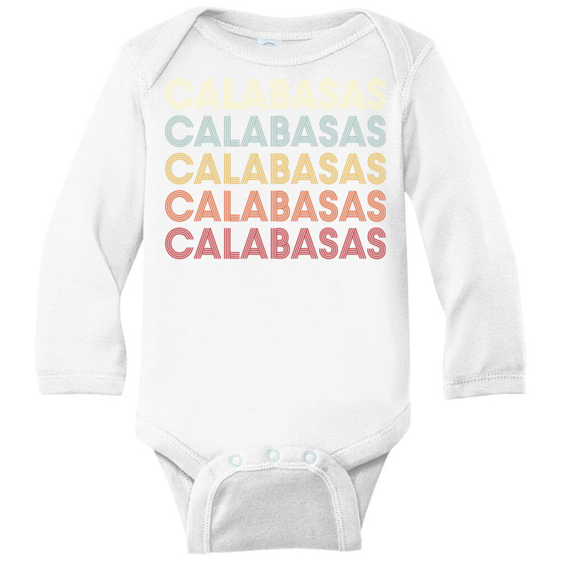 Calabasas California Calabasas Ca Retro Vintage Text Long Sleeve T Shi Long Sleeve Baby Bodysuit by cm-arts | Artistshot