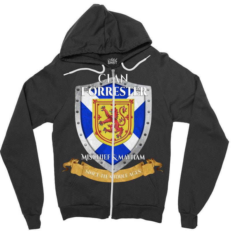 Forrester Scottish Family Clan Scotland Shield Long Sleeve T Shirt Zipper Hoodie by klaasmis | Artistshot