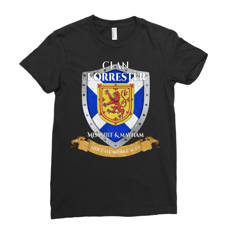 Forrester Scottish Family Clan Scotland Shield Long Sleeve T Shirt Ladies Fitted T-Shirt by klaasmis | Artistshot