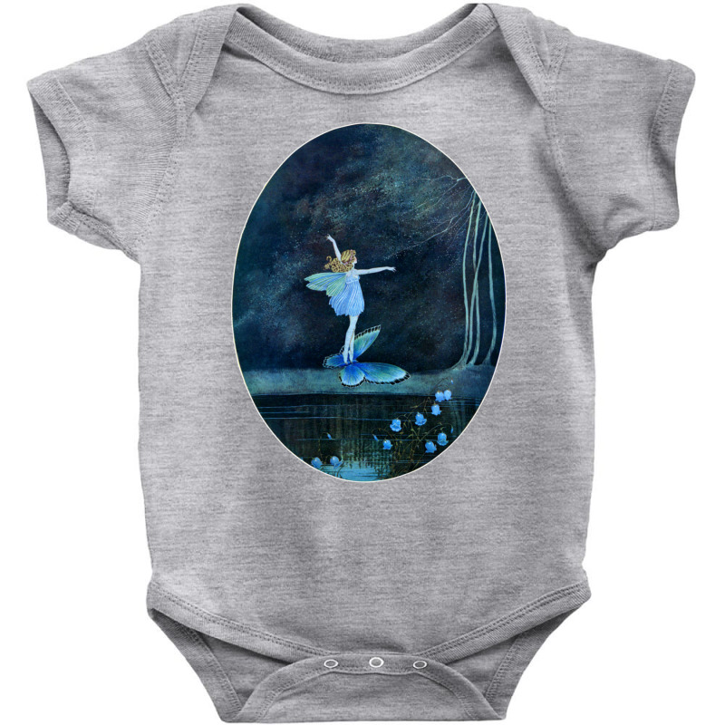 Butterfly Ride Fairyland Of Ida Rentoul Outhwaite Fantasy Long Sleeve Baby Bodysuit by cm-arts | Artistshot