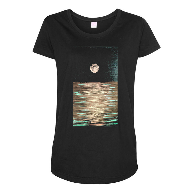 Ocean T  Shirt Moonlit Sea T  Shirt Maternity Scoop Neck T-shirt by gstamm | Artistshot