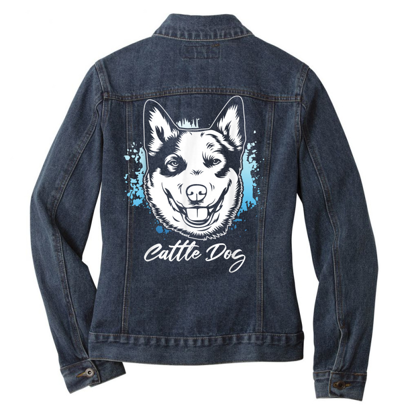 Australian Cattle Dog  Heeler  Herding Dog Owner T Shirt Ladies Denim Jacket by cm-arts | Artistshot