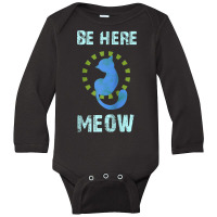 Be Here Meow Spiritual Cat Namaste Yoga Mantra Raglan Baseball Tee Long Sleeve Baby Bodysuit | Artistshot