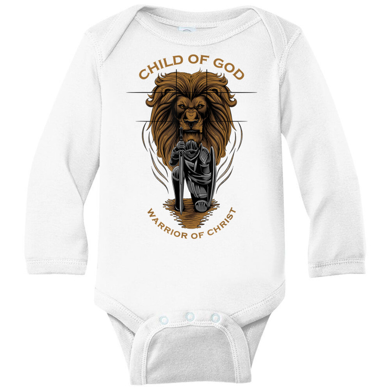 Child Of God Warrior Of Christ Jesus Christian Faith Graphic T Shirt Long Sleeve Baby Bodysuit | Artistshot