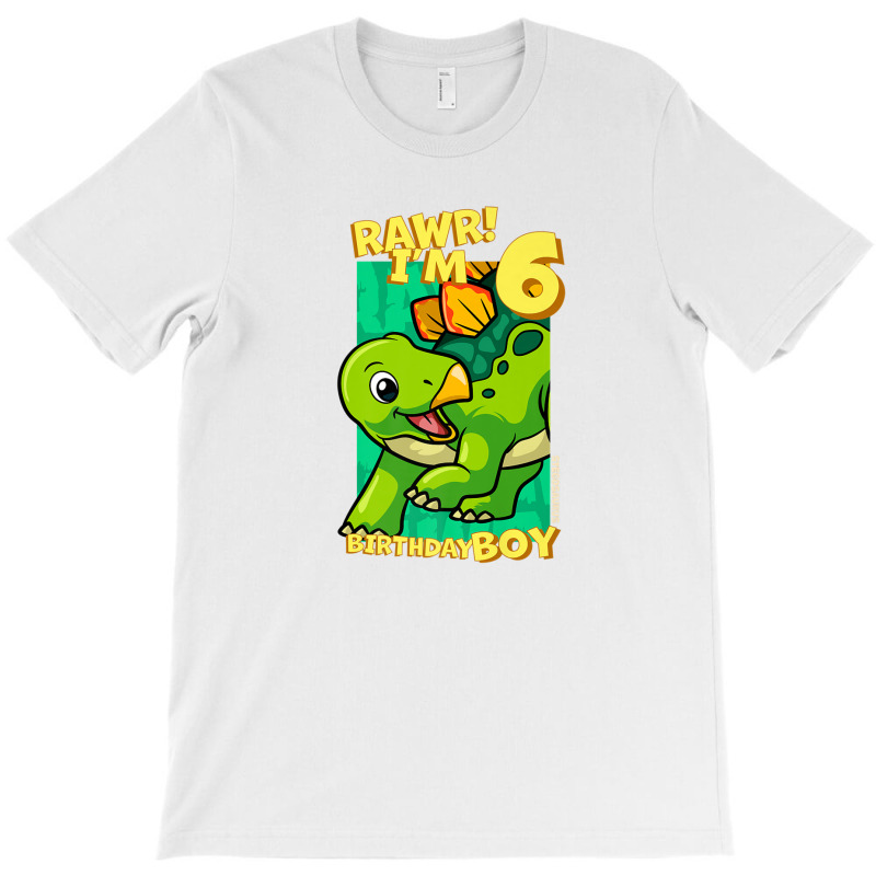 Rawr! I'm 6 Birthday Boys 6th Birthday Dino Stegosaurus T-shirt | Artistshot