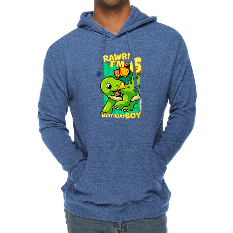 Rawr! I'm 6 Birthday Boys 6th Birthday Dino Stegosaurus Lightweight Hoodie | Artistshot