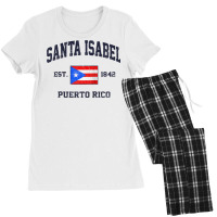 Santa Isabel Puerto Rico Vintage Boricua Flag Athletic Style Raglan Ba Women's Pajamas Set | Artistshot