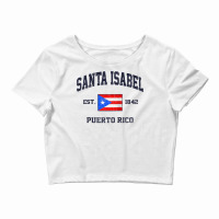 Santa Isabel Puerto Rico Vintage Boricua Flag Athletic Style Raglan Ba Crop Top | Artistshot