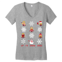 Despicable Me Minions Snowflake Christmas Long Sleeve Tee Women's V-neck T-shirt | Artistshot