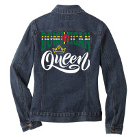 Dominican Queen Dominica Dominican Dominica Flag Pullover Hoodie Ladies Denim Jacket | Artistshot