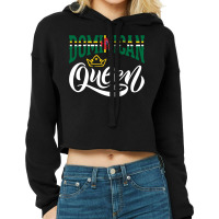 Dominican Queen Dominica Dominican Dominica Flag Pullover Hoodie Cropped Hoodie | Artistshot