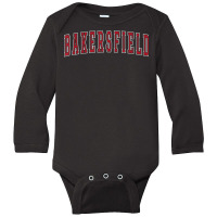 Bakersfield California Souvenir Vacation College Style Red T Shirt Long Sleeve Baby Bodysuit | Artistshot