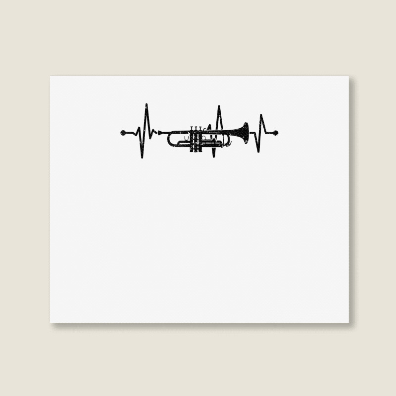 Trumpet Heartbeat Orchestra Musician Trumpeter T Shirt Landscape Canvas Print | Artistshot