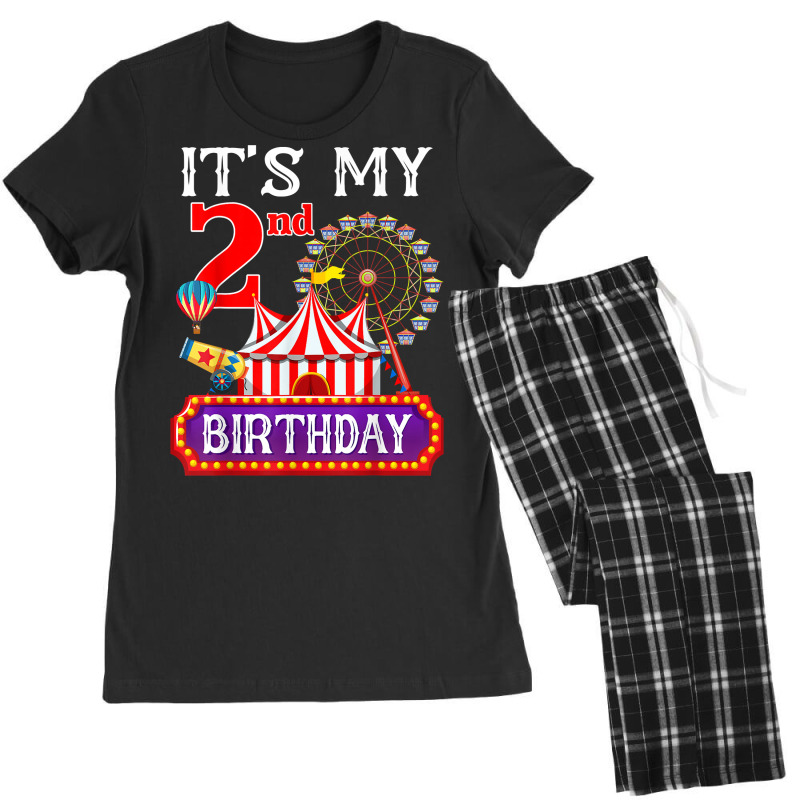 It's My 2nd Birthday Ringmaster Circus Theme Carnival Bday T Shirt Women's Pajamas Set by cm-arts | Artistshot