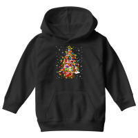 Xmas Tree Library Xmas Lights Tree Book Lover Librarian T Shirt Youth Hoodie | Artistshot