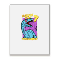 Rawr! I'm 7 Birthday Boys 7th Birthday Dino Noasaurus Metal Print Vertical | Artistshot