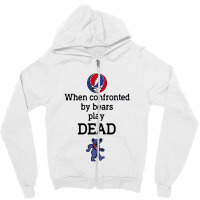 Bear Play Dead With Flower Grateful Zipper Hoodie | Artistshot