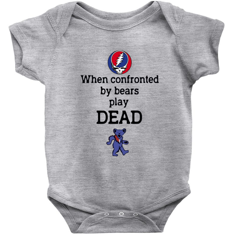 Bear Play Dead With Flower Grateful Baby Bodysuit | Artistshot