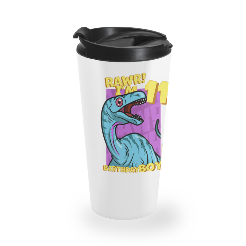 Rawr! I'm 11 Birthday Boys 11th Birthday Dino Noasaurus Travel Mug | Artistshot