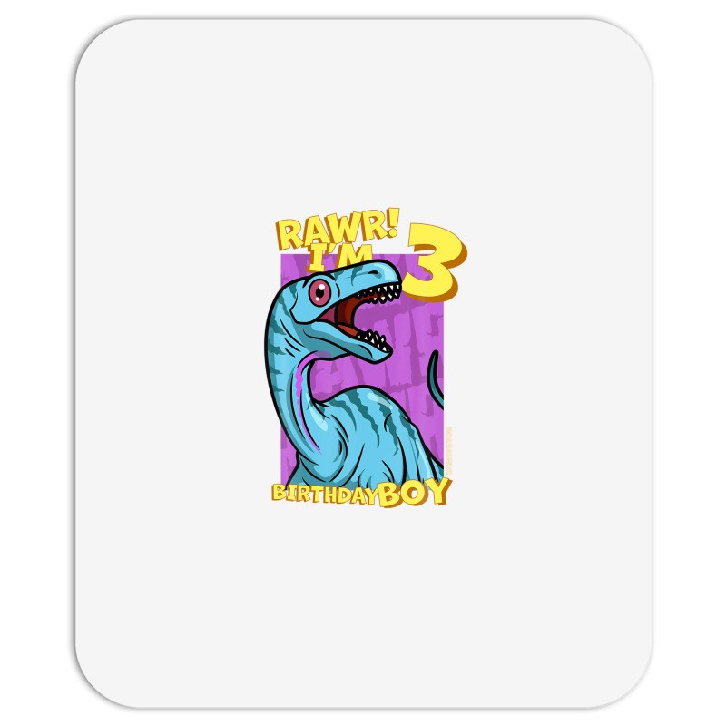 Rawr! I'm 3 Birthday Boys 3rd Birthday Dino Noasaurus Mousepad | Artistshot