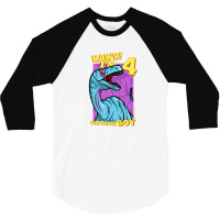 Rawr! I'm 4 Birthday Boys 4th Birthday Dino Noasaurus 3/4 Sleeve Shirt | Artistshot