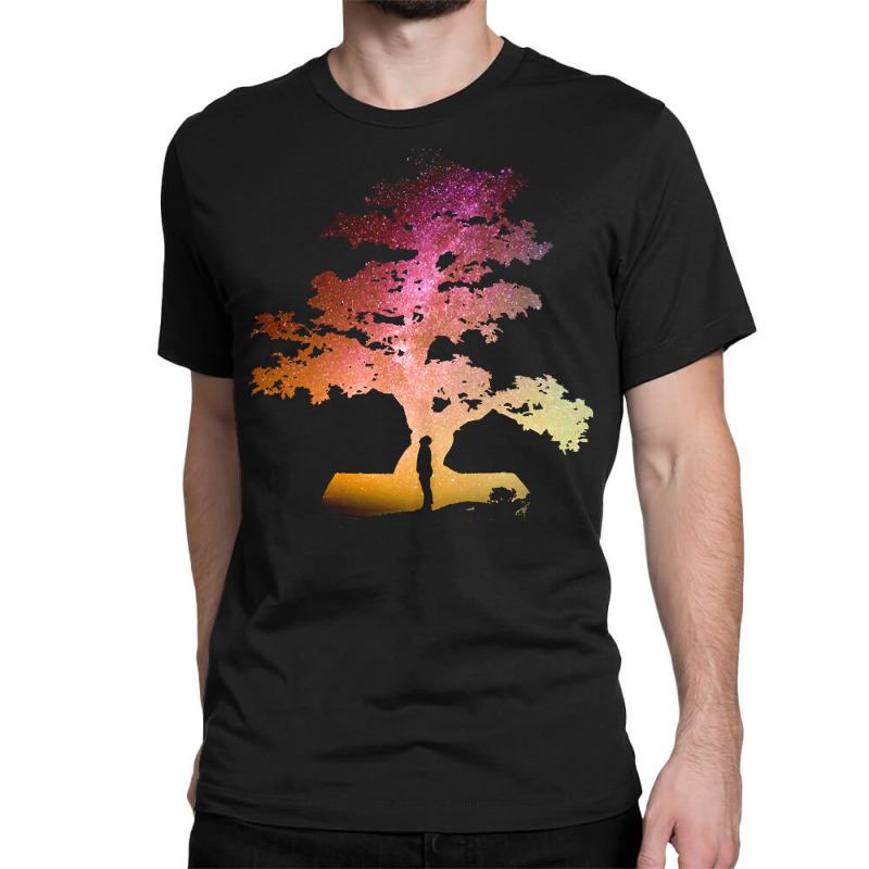 Bonsai Tree T  Shirt Bonsai Tree Milky Way Galaxy Design T  Shirt Classic T-shirt by rgibson131 | Artistshot