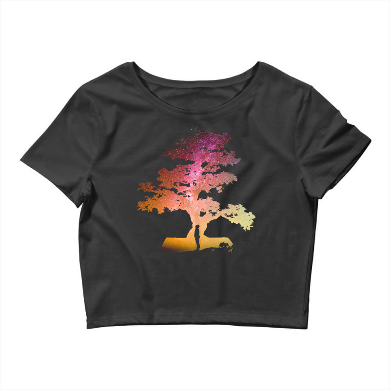 Bonsai Tree T  Shirt Bonsai Tree Milky Way Galaxy Design T  Shirt Crop Top by rgibson131 | Artistshot