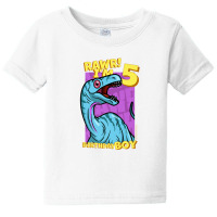 Rawr! I'm 5 Birthday Boys 5th Birthday Dino Noasaurus Baby Tee | Artistshot