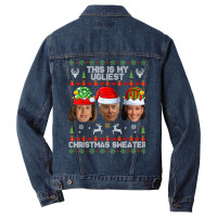 This Is My Ugliest Christmas Sweater Funny Joe Biden Kamala T Shirt Men Denim Jacket | Artistshot