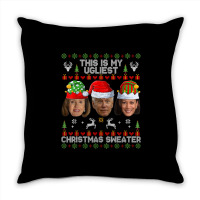 This Is My Ugliest Christmas Sweater Funny Joe Biden Kamala T Shirt Throw Pillow | Artistshot