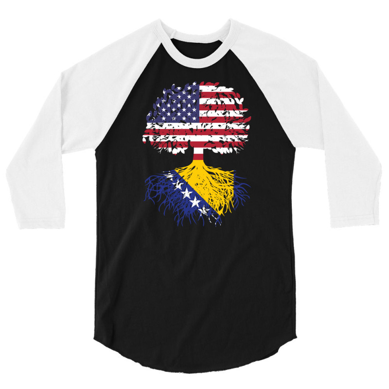 Bosnian Roots Bosnia National Heritage Tree Gift Pullover Hoodie 3/4 Sleeve Shirt by cm-arts | Artistshot