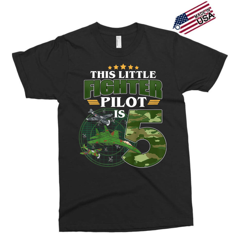 Kids 5th Birthday This Fighter Pilot Is 5 Soldier Camo Style Boys T Sh Exclusive T-shirt | Artistshot