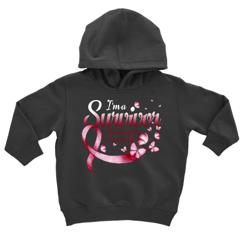 I'm A Survivor Meningitis Awareness Butterfly Long Sleeve T Shirt Toddler Hoodie by cm-arts | Artistshot