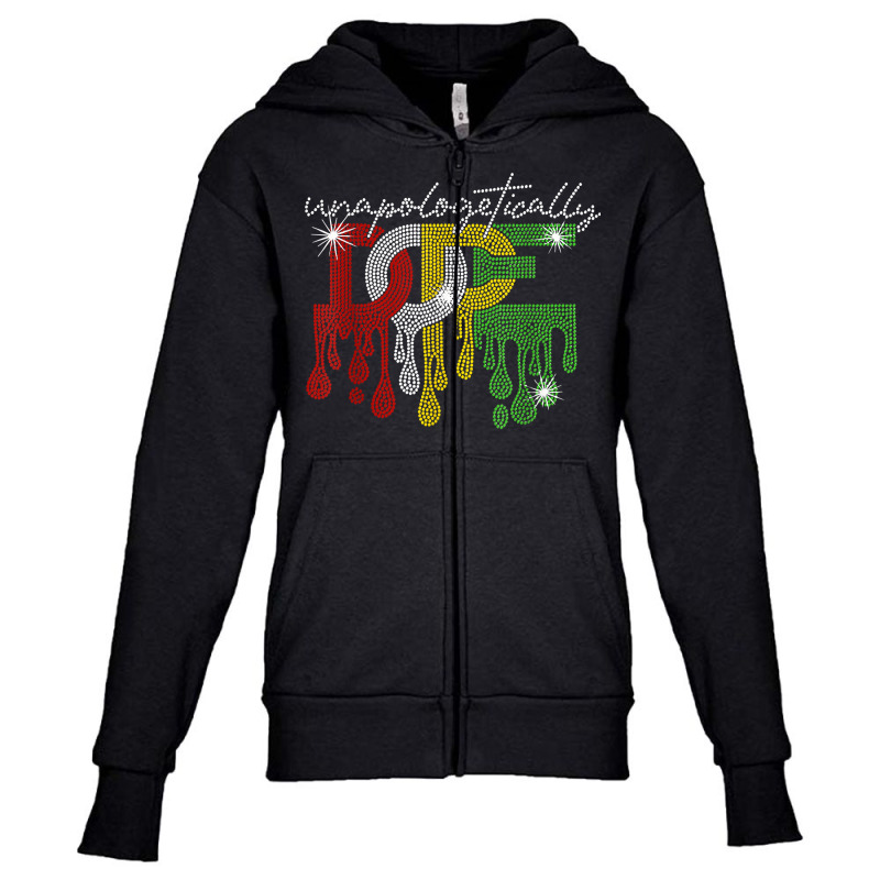 Unapologetically Dope Bling Rhinestone Black Girl Christmas T Shirt Youth Zipper Hoodie by cm-arts | Artistshot