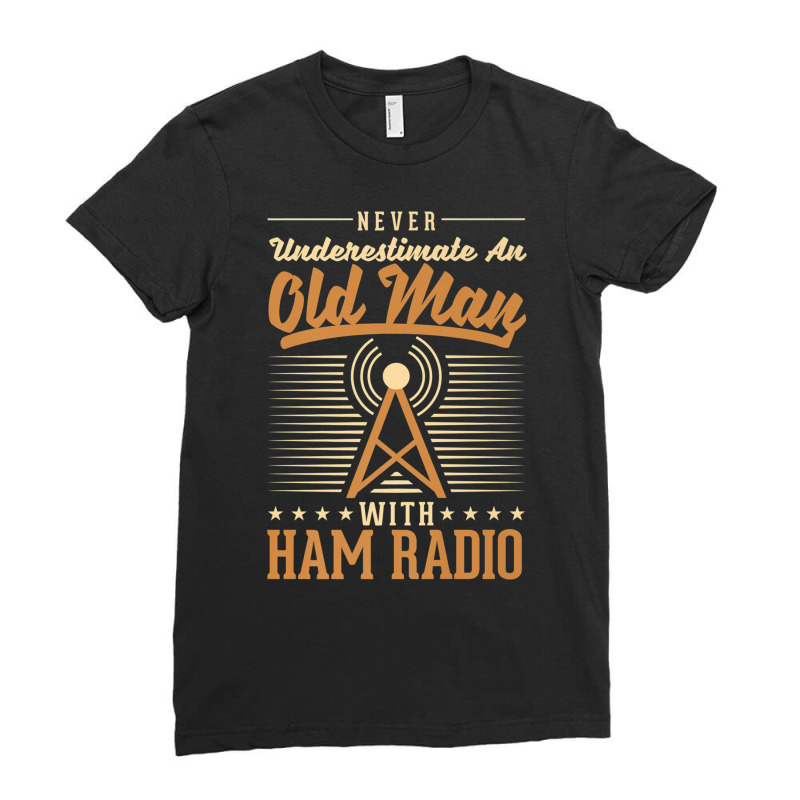 Amateur Radio Operator Old Man Amateur Radio Premium T Shirt Ladies Fitted T-Shirt by cm-arts | Artistshot