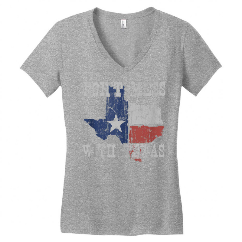 Don't Mess With Vintage Texas Longhorn Lone Star State Shirt Tank Top Women's V-Neck T-Shirt by cm-arts | Artistshot