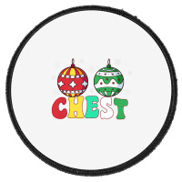 Chest Nuts Matching Chestnuts Funny Christmas Couples Chest Premium T Round Patch | Artistshot