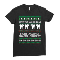 Funny Dentist Christmas Molar Bear Shirt Dentistry Gifts Ladies Fitted T-shirt | Artistshot